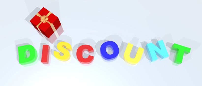 a 3d rendering to illustrate the word "DISCOUNT"