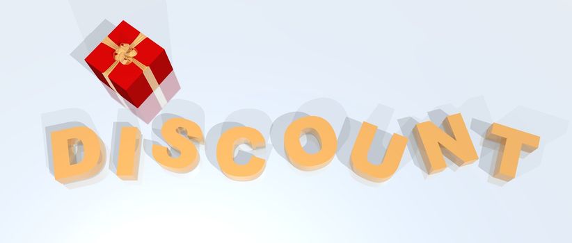 a 3d rendering to illustrate the word "DISCOUNT"