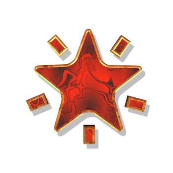 a red and gold star decoration for christmas