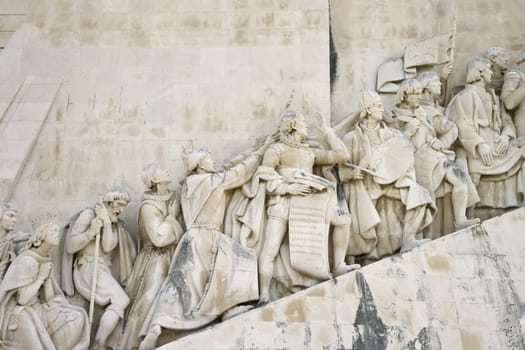 Detail of Monument to the Discoveries in Lisbon, Portugal.