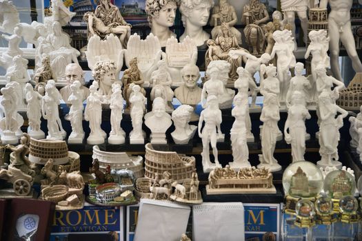 Roman souvenirs in Rome, Italy.