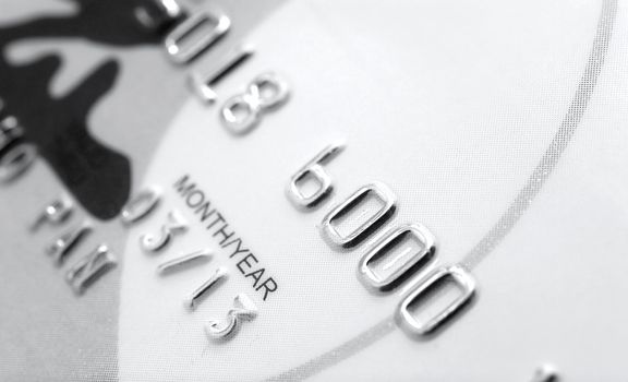 Close up view of a credit card