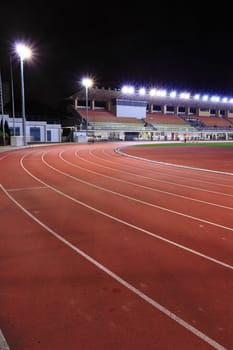 Running tracks in a stadium