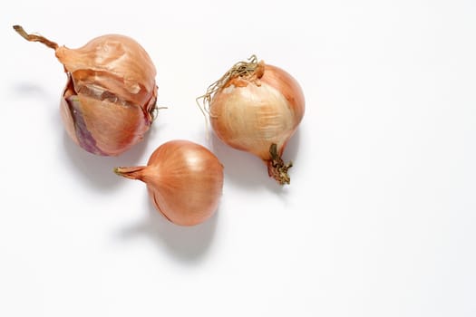 Three shallot with white background