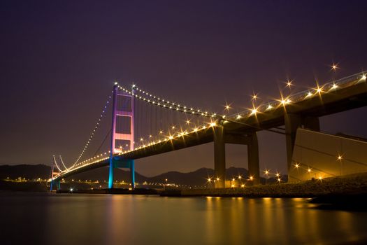 Tsing Ma Bridge night view