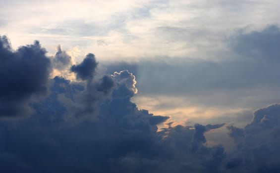 sky with many clouds, after storm