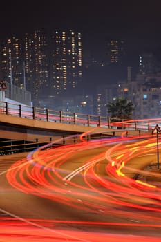 traffic through downtown in Hong kong