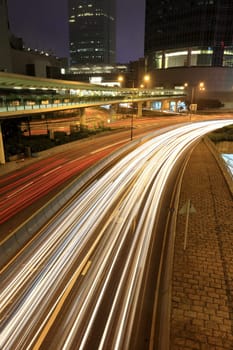 traffic through downtown in Hong kong