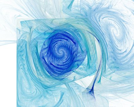 Abstract blue vortex on a white background