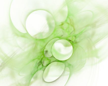 Abstract green holes on a white background