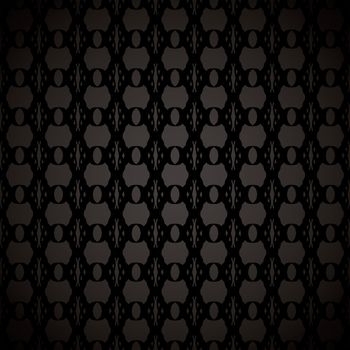 Abstract black background with seamless tile with floral effect