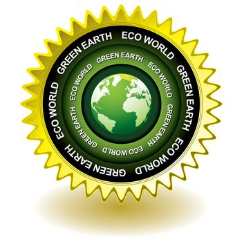 Green earth concept icon with world globe symbol