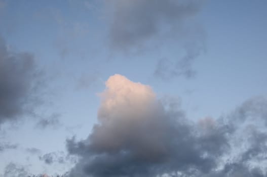 Blue sky and fluffy white clouds