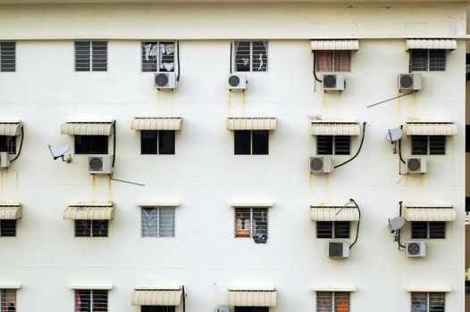 Lots of apartment windows in Penang Island Malaysia