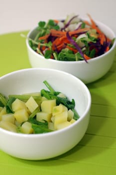 healthy vegan and vegetarian potatoes and vegetable salad