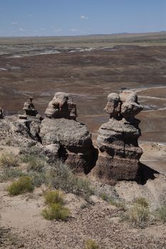 Barren desert landscape in Petrified Forest National Park