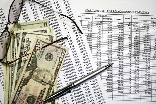 Investment and Money with  Form and Calculator concept