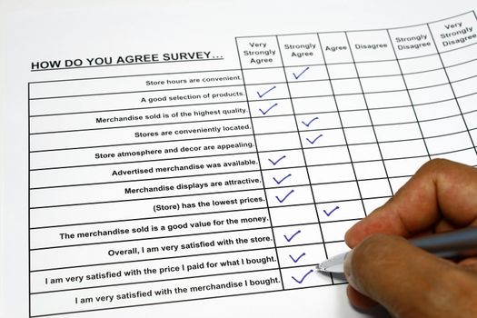 Business Survey agree or disagree survey concept