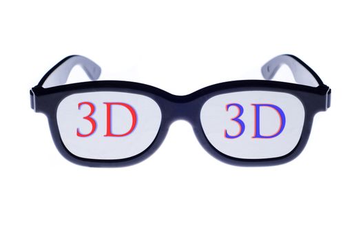 stylish 3d movie glasses shot on a white background