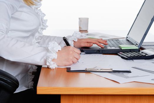 young businesswoman sign important documents