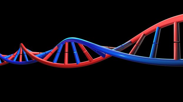 DNA on a black background