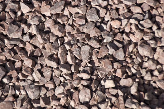 Close up detail of some gravel from above