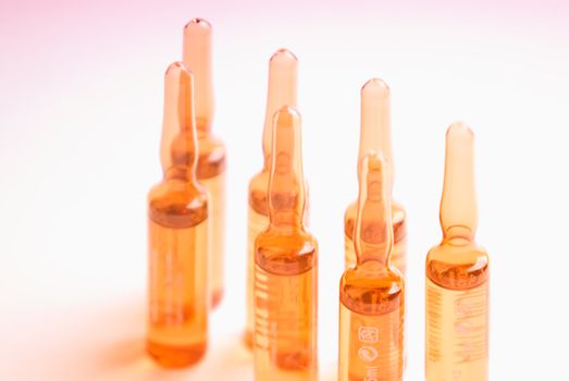 Macro shoot of a group of ampoules. Limited DOF