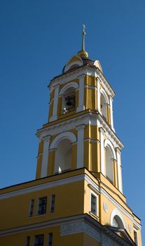 Belltower of the Christmas monastery in Moscow.