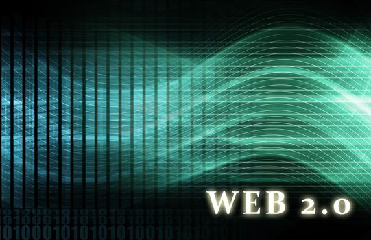 Web 2.0 Futuristic Internet Concept as Abstract