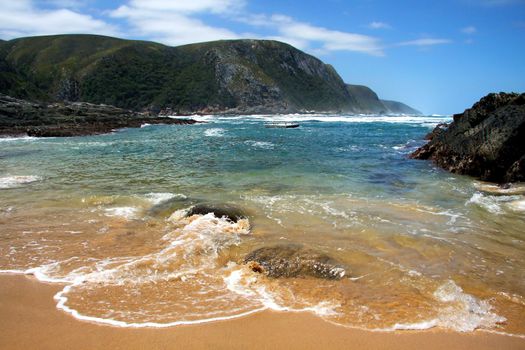 Pretty secluded beach at a resort in South Africa