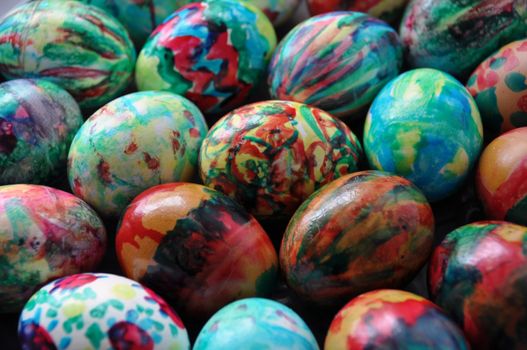 Collection of colourful easter eggs background
