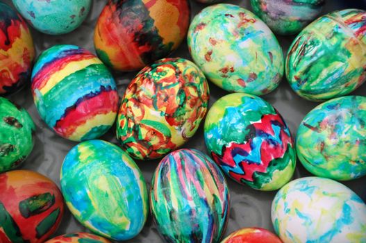 Collection of colourful easter eggs background