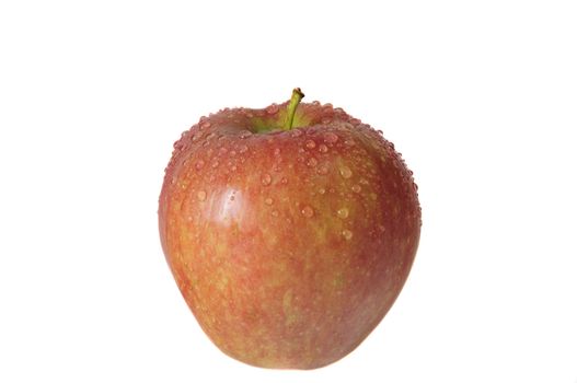 red organic apple, isolated on white, with clipping path