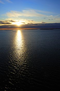 Sunset on Baltic Sea, on viking line Helsinki to Stockholm, March 2010