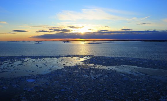 Sunset on Baltic Sea, on viking line Helsinki to Stockholm, March 2010