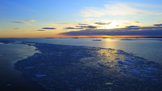 Sunset on Baltic Sea, on viking line Helsinki to Stockholm, March 2010