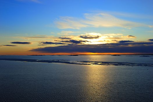 Sunset on Baltic Sea, on viking line Helsinki to Stockholm, March 2010