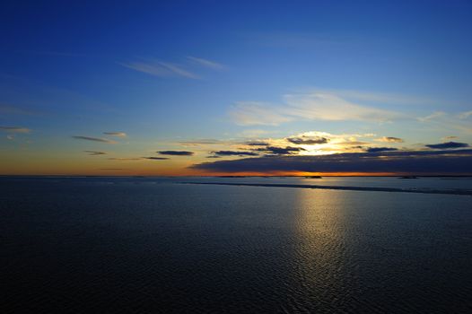 Sunset on Baltic Sea, on viking line Helsinki to Stockholm, March 2010