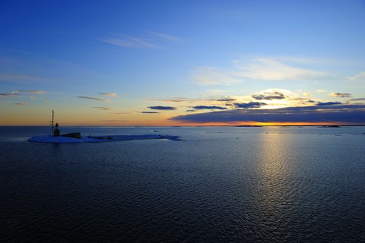 Sunset on Baltic Sea, on viking line Helsinki to Stockholm, March 2010