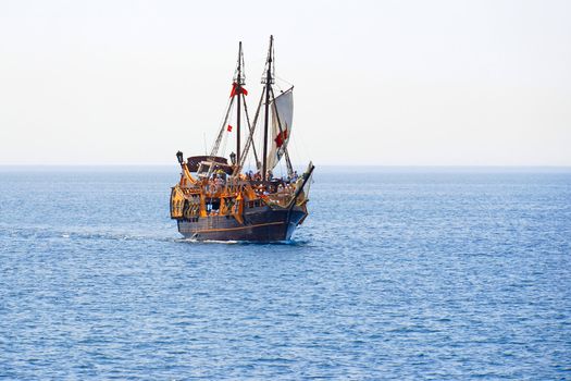 Tourist cruise on a pirate sailing ship