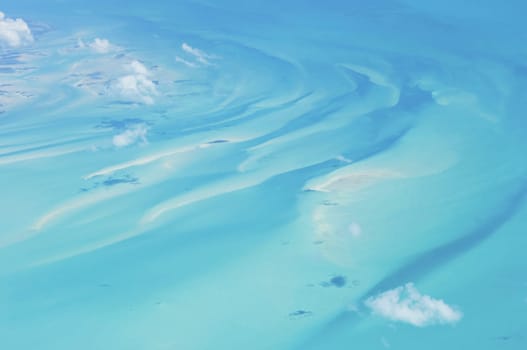 Unique aerial view of the exotic Bahamas.