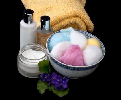 range of creams and accessories for personal care