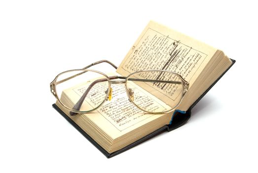 glasses and book