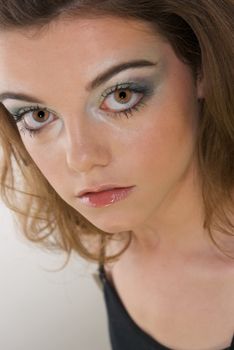Fashion shot of teen girl with brown eyes