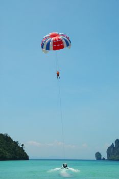 Parasailor and boat