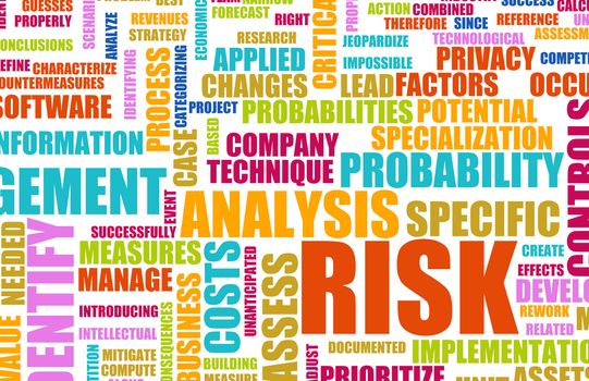 Risk Analysis Concept Word Cloud as Background