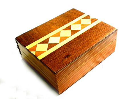 delicate marquetry work in modern small wooden box