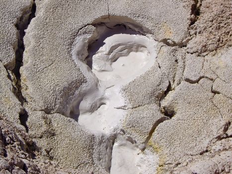 Mud pot in backcountry of Yellowstone