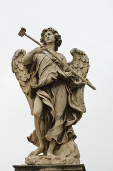 Angel sculpture from St Angelo bridge in Rome, Italy. 