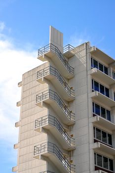 Fire Escape Stairs on Office Building.  Adelaide, Australia